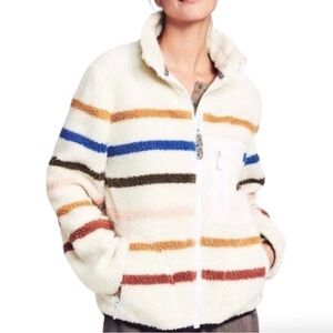 Faherty Dream fleece jacket womens XS striped